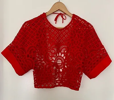 Alice McCall The Weave Top Red Lace Open Back  AU6 US2 EU34 Excellent Condition • $35