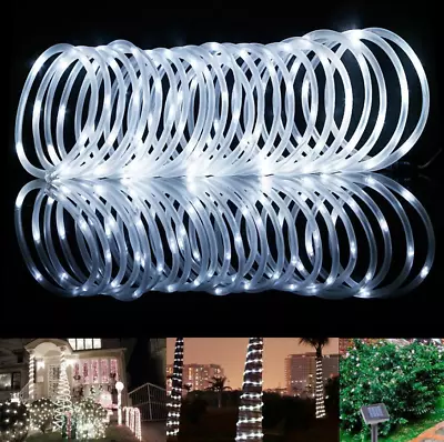 32FT 100 LED Solar Rope Tube Lights Waterproof String Light Outdoor Garden Lamp • $13.29