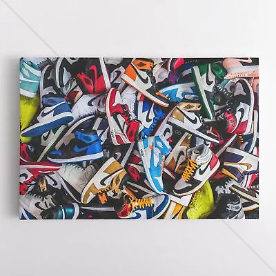 Air Jordan Poster Canvas Sneaker Shoe Sneakerhead Shoes Michael Wall Art Print 2 • $41.79