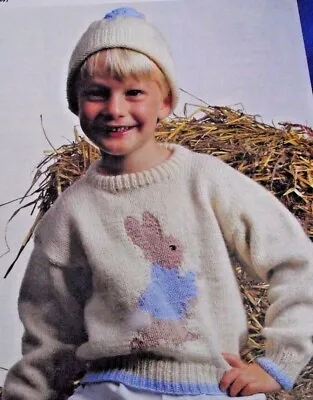 £1.75 • Buy Knitting Pattern Vintage Children's Peter Rabbit Jumper/sweater & Hat 24  - 30 