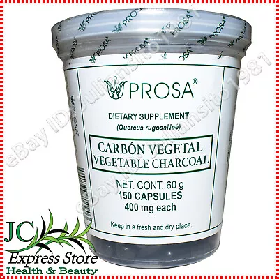Vegetable Charcoal 150 Capsules 400 Mg Carbon Vegetal Prosa Digestive System • $12.49
