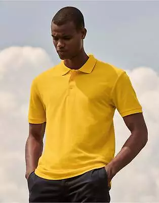 Polo Shirt Fruit Of The Loom Plain The Mens 65/35 Tee Casual Top Shirts • $9.93