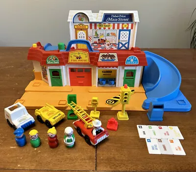 1986 Fisher Price VTG Little People Main Street 23 Pieces Excellent Condition • $99.99