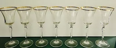 MIKASA Jamestown Clear Gold Trim Crystal ~Only 3 Water Goblets & 1 Vase Left • $15