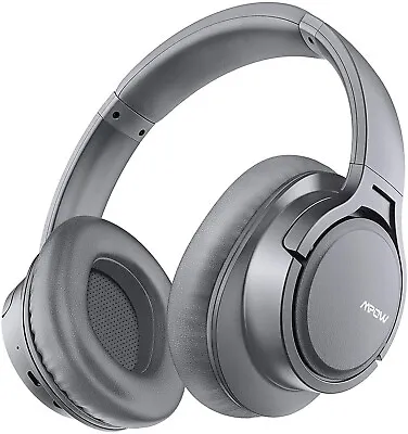 Grey Headphones Wireless Bluetooth Noise Cancelling Mic Headset For PC Mobile • £18.95