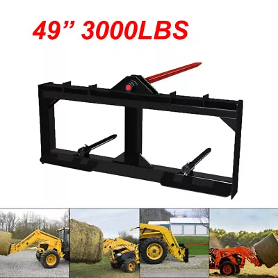 $348.99 • Buy 49  Tractor Hay Spear Skid Steer Loader 3000lbs Quick Attach For Bobcat