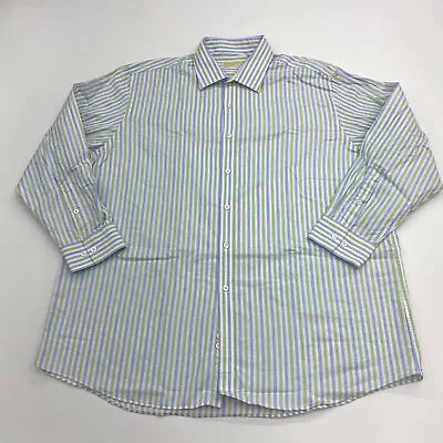 Michael Kors Dress Shirt Men's 17.5 32/33 Long Sleeve Striped Regular Fit Cotton • $18.95