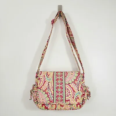 Vera Bradley CAPRI Pink Lindsay Bag Messenger Crossbody • $25.95