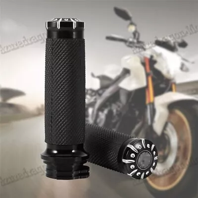 1  Inch Motorcycle Handle Bar Hand Grips Fits For Harley Cruiser Chopper BLK RC • $29.99