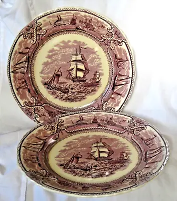 Mason's Ironstone Pottery 2 Dinner Plates American Marine Pattern Mulberry Color • $29