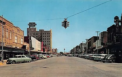 Corsicana TX Texas Downtown Main Street 1950s Navarro County Vtg Postcard A36 • $39.95