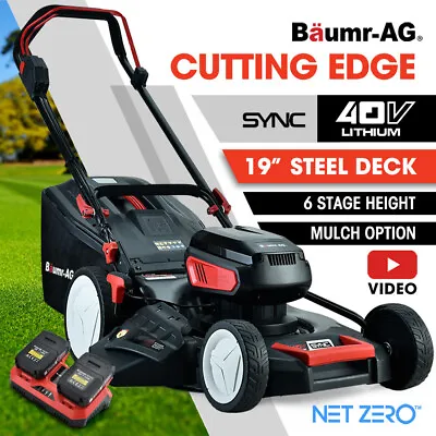 $519 • Buy BAUMR-AG 40V Cordless Lawn Mower Brushless Dual Battery Electric Lawnmower 550CX