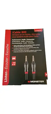 Monster ICable 800 Mini Jack To Car Stereo 3ft  (0.91M) Auxiliary Cable • $9.99