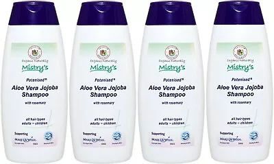 4 X Mistry's Aloe Vera Jojoba Shampoo With Rosemary 200ml - Naturally Vegan • £16.99