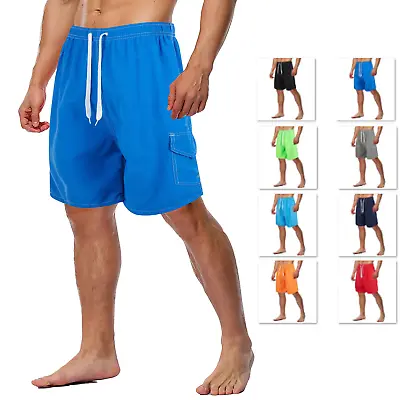 Men's 3 Pocket Cargo Swim Trunks Swimming Shorts Suit Beach Surf Board Wear 3211 • $12.99