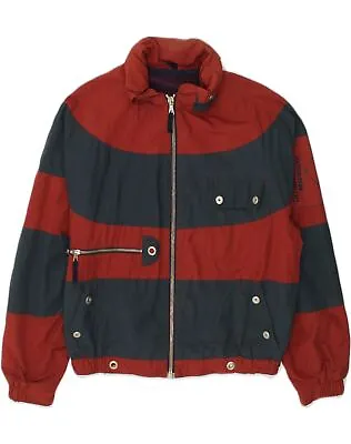 MURPHY & NYE Mens Windbreaker Jacket UK 38 Medium Red Colourblock Cotton KM15 • $39.68