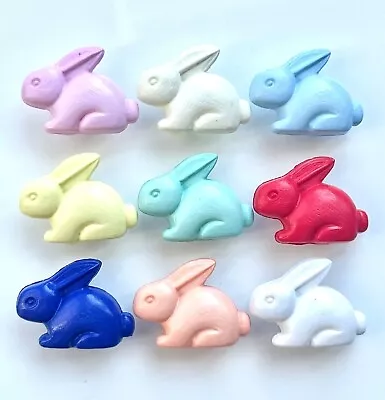 Rabbit Buttons Bunny Children Babywear Pack Of 6 Novelty 18mm 9 Colours • £2.29