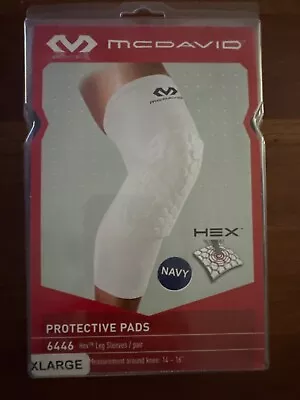 McDavid HEX Protective KNEE PADS Padded Leg SLEEVES Mens X-Large Navy PAIR • $20