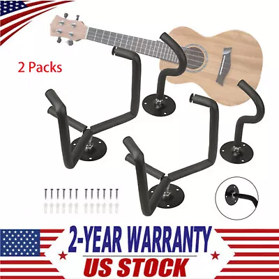 2 Packs Horizontal Guitar Wall Mount Hanger Stand Holder Hook Wall Display Bass • $22