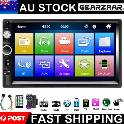 7'' Double Din Car Stereo Bluetooth Head Unit Android Apple CarPlay Touch Radio • $37.69
