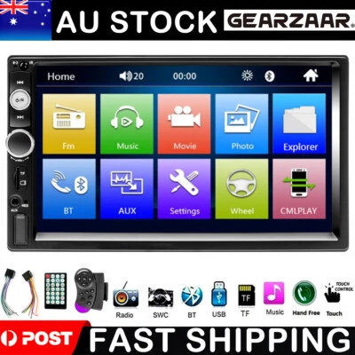 7'' Double Din Car Stereo Bluetooth Head Unit Android Apple CarPlay Touch Radio • $37.69