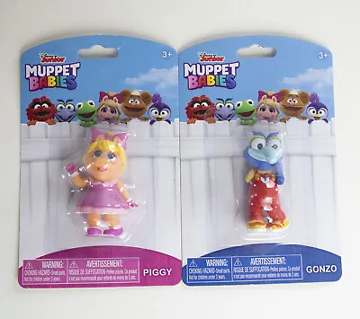 GONZO & PIGGY Muppet Babies 2  Mini Action Figure Lot Set Of 2 NEW Cake Toppers • $9.99