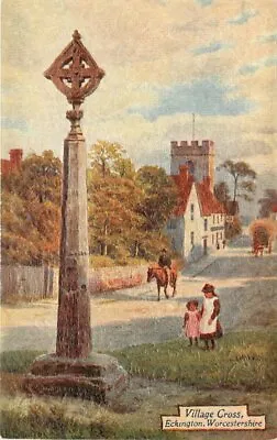 C-1910 Paint Texture Village Cross Eckington Worcester UK Postcard Tuck 21-2040 • £8.76