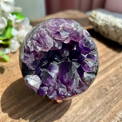 455g Natural Amethyst Geode Mineral Sphere Quartz Crystal Ball Specimen Healing • $59