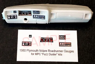 1980 PLYMOUTH VOLARE ROADRUNNER GAUGE FACES For 1/25 MPC FUZZ DUSTER KITS—READ • $2.99