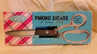 Pinking Shears 9  Vintage Household Chrome Plated USED • $1.29