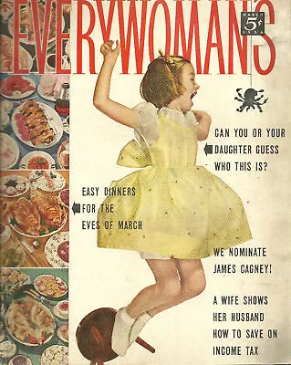 Everywoman's Magazine March 1956 James Cagney Dorothy Pruitt • $12.11