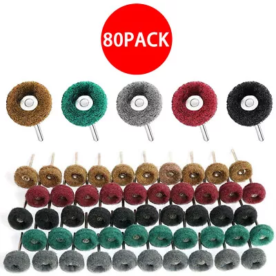 80PCS/Set Abrasive Metal Polishing Buffing Wheel Burr Kit For Dremel Rotary Tool • $13.94