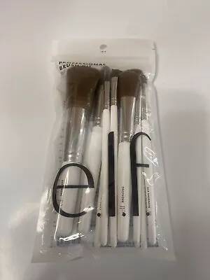 ELF White Handle Makeup Brush Kit Cruelty Free Vegan 12 Piece Set NEW Essentials • $4