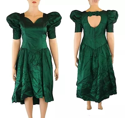 Do You Love Me? Vintage 80s Green Taffeta Party Prom Bridesmaid Dress Sz 18 • $149.98