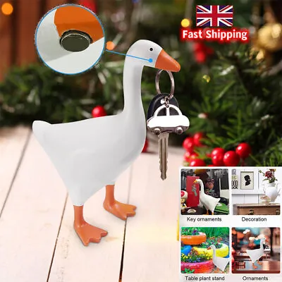  Cute Goose Duck Magnetic Key Holder Mini Keys Storage Rack Garden Statues Decor • £8.51