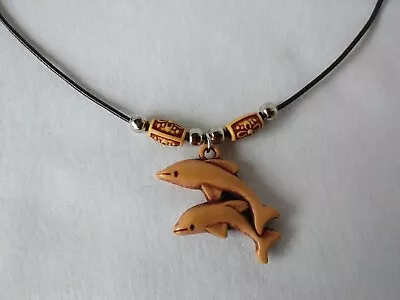 Ethnic Tribal Surfer Dolphins Teen Men Unisex Necklace 18  Gift USA Seller New • $12.90