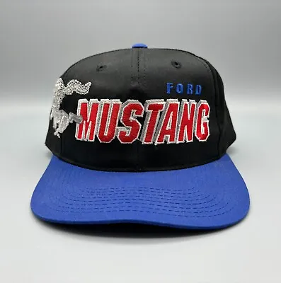 Vintage ~ SPORTS SPECIALTIES ~FORD MUSTANG ~SNAPBACK ~Black Blue Hat Cap ~RARE ! • $98