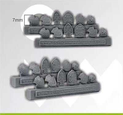 Scibor Miniatures 28mm 32mm Wargaming Templar Knight Small Shields Resin 12pcs • $9.99