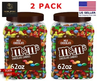 2PACK M&M'S Milk Chocolate Candy Bulk Jar 62 Oz. FREE SHIPPING • $46.47