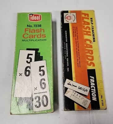 Vintage Lot Of Flash Cards Math.  Multiplication & Fractions B1 • $10