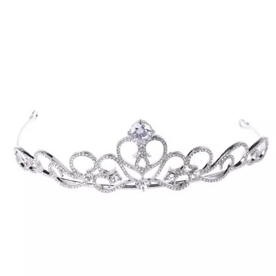 Heart Tiara Crown Bridesmaid Headband For Wedding Bridal Pageant Prom • £8.08