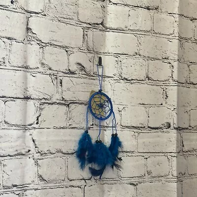 Dark Blue Naturals Handmade Dream Catcher Feather Beads Ring For Home Car Décor • £3