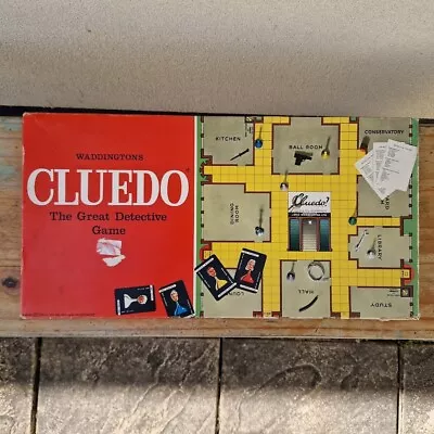 Vintage Waddingtons Cluedo The Great Detective Board Game 1972. Complete • £4