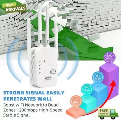 1200Mbps 2.4GHz & 5GHz WiFi Extender Repeater Internet Amplifier Booster Router • $29.85