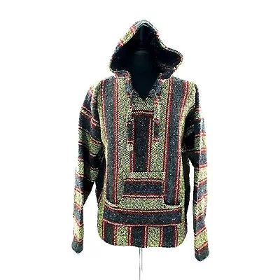 Mexican Baja Hoodie Mens XL Jumper Festival Hippie Boho Holiday Artesanias Vega • $35