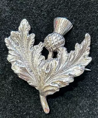 Sterling Silver Scottish Thistle Brooch Pin Robert Allison RA 13.2g Vintage • $59