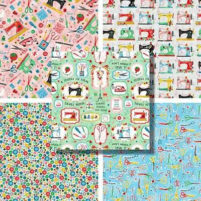 A STITCH IN TIME COTTON FABRIC RANGE By Michael Miller * Quilting * Craft * D... • £4.72