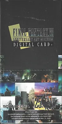 Final Fantasy VII 25th Anniversary Art Museum Hobby Box 20 Packs Of 6 Cards • $59.99