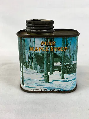 MAPLE SYRUP 1/2 PINT METAL TIN CAN Graphic Advertising - VINTAGE  • $7.99