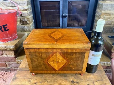 Marquetry Box Wooden Storage Trunk Storage Box Trinket Box. • £39.99